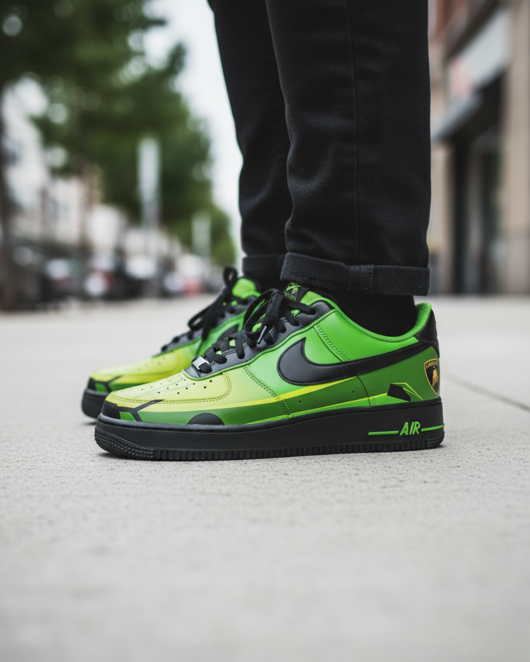 Lamborghini Green/Black | Custom Nike Air Force 1 - Image 6