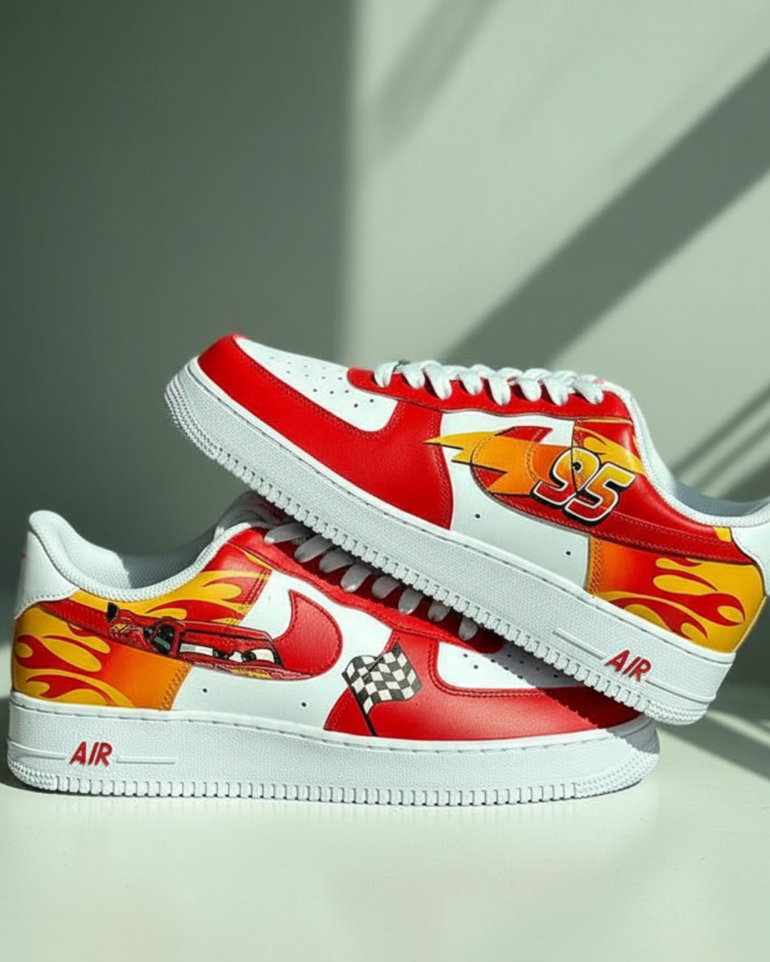 Lightning Mcqueen Inspired Art | Custom Nike Air Force 1