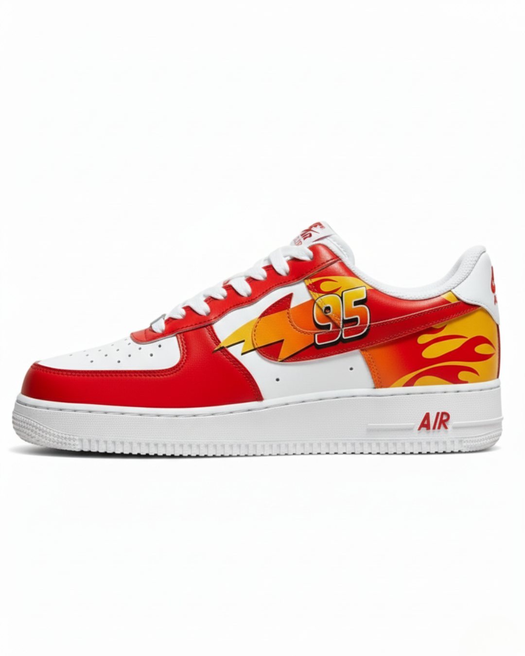 Lightning Mcqueen Inspired Art | Custom Nike Air Force 1 - Image 2