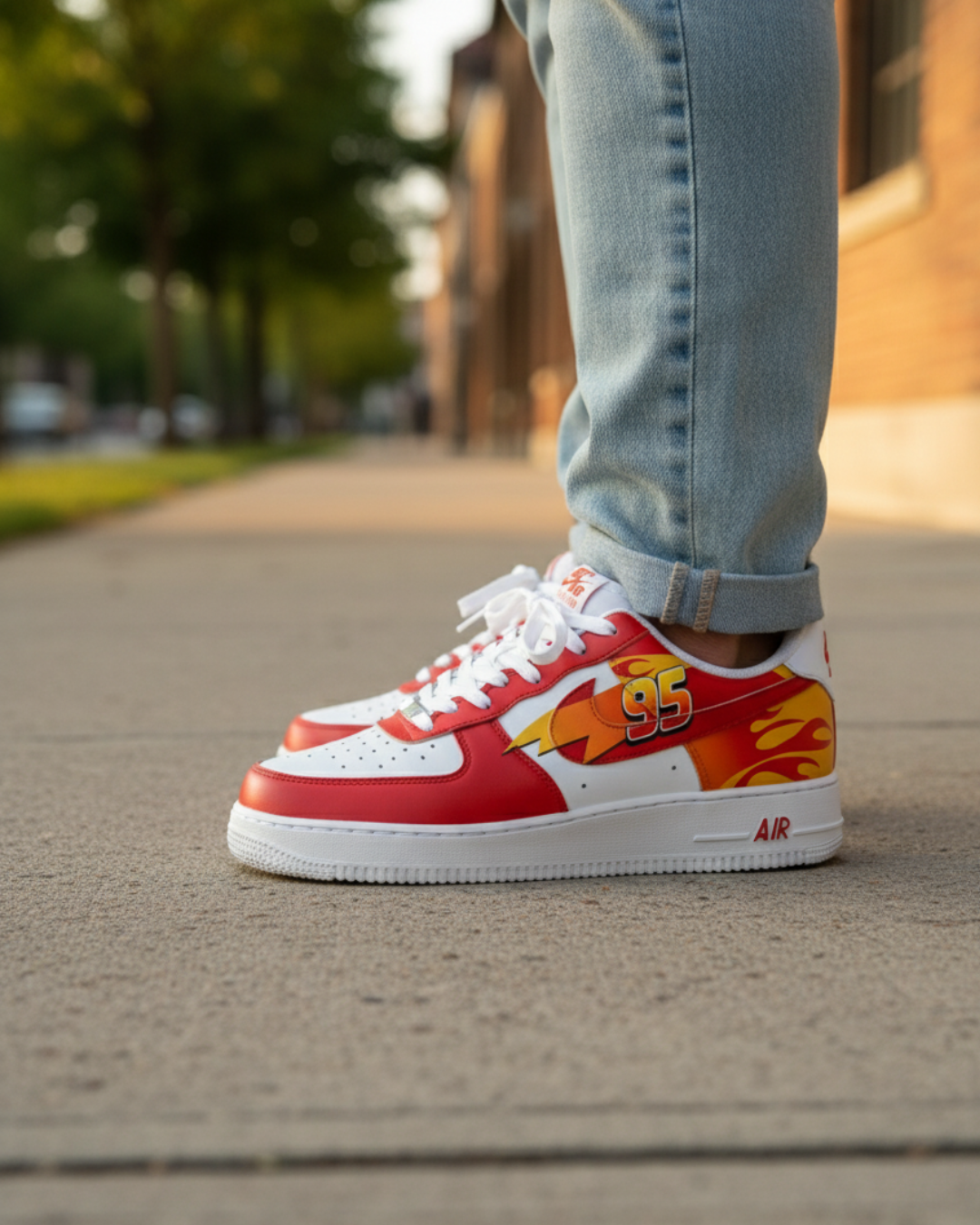 Lightning Mcqueen Inspired Art | Custom Nike Air Force 1 - Image 4